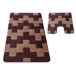 Komplet łazienkowy Montana z wycięciem Bornova XL Brown Komplet (50 cm x 80 cm i 40 cm x 50 cm)