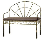 Ławka metalowa z oparciem do przedpokoju lub na taras SŁONECZNA [szer. 92 cm]