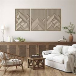 3D DEKORACYJNE PANELE GEOMETRYCZNE, NOWOCZESNA DEKORACJA ŚCIENNA, BEJCA