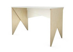 Nowoczesne designerskie biurko skandynawskie - biel i sklejka [szerokość 138 cm] B-PIN44-SIMPLE-138