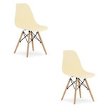 Plastikowe krzesła OSAKA - Nowoczesne, skandynawskie, kremowe krzesła (zestaw 2)