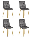 "Krzesło LIBRA - ciemny szary aksamit / nogi kolor złoty x 4"