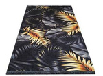 Dywan nowoczesny w złote lìście Black and Gold 06 czarny 80x150 cm