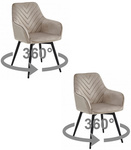 "Krzesło NANA360 - ciemny beż aksamit / nogi czarne x 2"