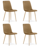 "Krzesło TURIN - brązowy aksamit / nogi kolor drewna x 4"