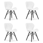 Tapicerowane białe krzesła z eko skóry LAGO (4 sztuki) - Nowoczesne krzesła kuchenne