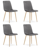 "Krzesło TURIN - ciemny szary aksamit / nogi kolor drewna x 4"