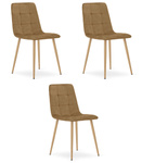 "Krzesło KARA - brązowy aksamit / nogi kolor drewna x 3"