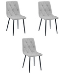 "Krzesło LIBRA - jasny szary materiał / nogi czarne x 3"