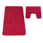 Komplet łazienkowy Montana z wycięciem Flora Burgund Komplet (50 cm x 80 cm i 40 cm x 50 cm)