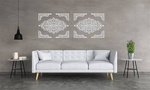 DEKORACYJNE PANELE AŻUROWE, 10 ELEMENTOWA, ARABESKA, DEKORACJA ŚCIENNA 3D, DYPTYK, BIAŁY