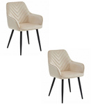 "Krzesło NANA - beż aksamit / nogi czarne x 2"