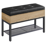 Pufa do przedpokoju ze schowkiem - Tapicerowana półka na buty (Dąb Sonoma) VASAGLE LSB046B11