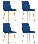 Krzesło TURIN - granat aksamit / nogi kolor drewna x 4