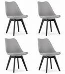 Szare krzesła kuchenne z tworzywa MARK - Nowoczesne krzesła do jadalni (4szt)