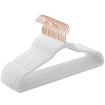 Welurowe wieszaki ubraniowe - Białe wieszaki na ubrania 20szt - SONGMICS CRF026W01