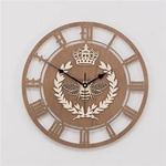 Dekoracyjny zegar ścienny KRÓLOWA PSZCZÓŁ w kolorze bejcy wiąz japoński, ORNAMENTI