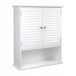 Wisząca szafka łazienkowa - Biała, ścienna półka do łazienki VASAGLE BBC27WT