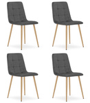 "Krzesło KARA - ciemny szary aksamit / nogi kolor drewna x 4"