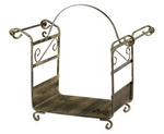 Kosz metalowy na drewno kominkowe BORUTA /  stojak na drewno do kominka / wys.66 cm, szer. 71 cm