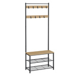 Wieszak na ubrania z półką - Stojak na ubrania z ławką (Dąb Sonoma) VASAGLE HSR041B11