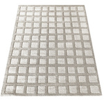 Dywan w kratkę 200x290 / Serenity 03 - Nowoczesny, gruby, beżowy dywan do salonu