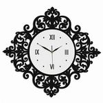 Elegancki zegar ścienny ażurowy VERONA w kolorze czarnym, ORNAMENTI