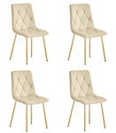 "Krzesło LIBRA - jasny beż aksamit / nogi kolor złoty x 4"