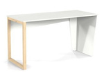 Biurko minimalistyczne nowoczesne na nietypowym stelażu z drewnem [szerokość 120 cm] B-EDGE2-120