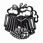 Oryginalny zegar ścienny z motywem kufla piwa BEER, kolor czarny, ORNAMENTI