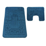 Komplet łazienkowy Montana z wycięciem Ethnic Ink Blue Komplet (50 cm x 80 cm i 40 cm x 50 cm)