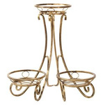 Kwietnik narożny RAKIETA na 3 doniczki / stojak dekoracyjny na kwiaty [wys. 68 cm]