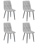 "Krzesło LIBRA - jasny szary materiał / nogi czarne x 4"