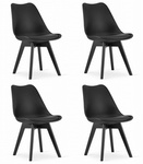 Komplet 4 prostych skandynawskich krzeseł MARK - Czarne krzesła nowoczesne
