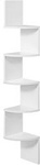 Narożna półka na książki - Narożny regał - Biała półka ścienna - VASAGLE LBC72WT
