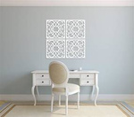 DEKORACYJNE PANELE AŻUROWE, ZESTAW 4 DEKORÓW ŚCIENNYCH CORNEILLE, SHABBY CHIC, FRANCUSKI STYL, BIAŁY