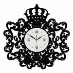 Elegancki zegar ścienny ażurowy VITTORIO w kolorze czarnym, wykonany ze sklejki, ORNAMENTI