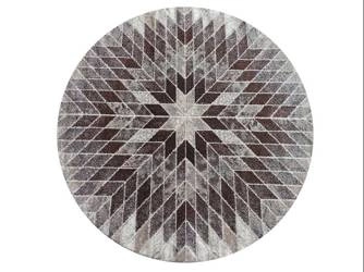 Dywan beżowy okrągły geometryczny do salonu Rozeta Panamero 10 koło 160 cm