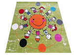 Dywan dziecięcy kwadratowy do przedszkola Dzieciaki Bella 117 zielony 200x200 cm