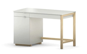 Biurko VERYSIMPL B-DES45 – skandynawskie biurko z szufladami i szafką, styl japandi, na wymiar