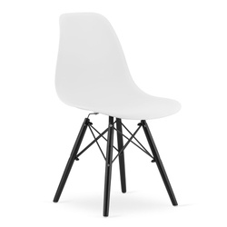 Białe proste krzesło kuchenne z tworzywa OSAKA - Skandynawskie krzesło