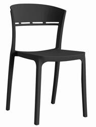 Nowoczesne czarne krzesło kuchenne COCO - Minimalistyczne krzesło z tworzywa