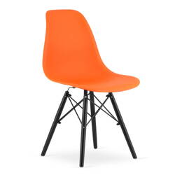 Nowoczesne pomarańczowe krzesło kuchenne OSAKA - Krzesło z tworzywa do kuchni