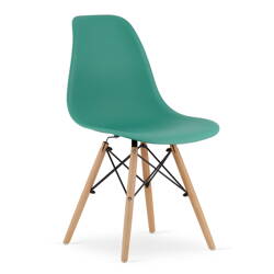 Nowoczesne zielone krzesło z tworzywa OSAKA - Krzesło kuchenne