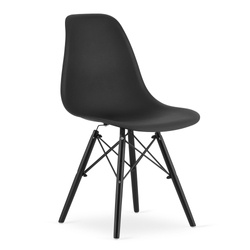 Skandynawskie czarne krzesło do kuchni OSAKA - Nowoczesne krzesło z tworzywa