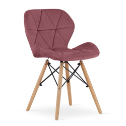 Tapicerowane krzesło glamour kolor ciemny różowy LAGO - Krzesło welurowe