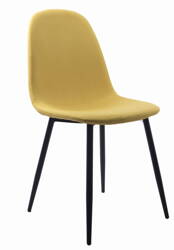 Tapicerowane żółte krzesło do jadalni DART - Materiałowe krzesło kuchenne