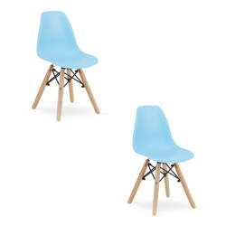 Zestaw niebieskich krzeseł do kuchni ZUBI - Nowoczesne błękitne krzesła (2 sztuki)