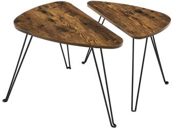 Zestaw stolików kawowych Loft - Podwójny stolik kawowy (2 sztuki) - VASAGLE LNT012B01
