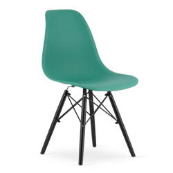 Zielone krzesło z tworzywa do jadalni OSAKA - Nowoczesne krzesło kuchenne